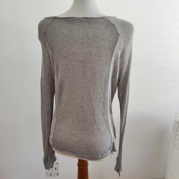 Lush Silver Metallic Top / LS / Pullover / Large - Picture 4 of 6